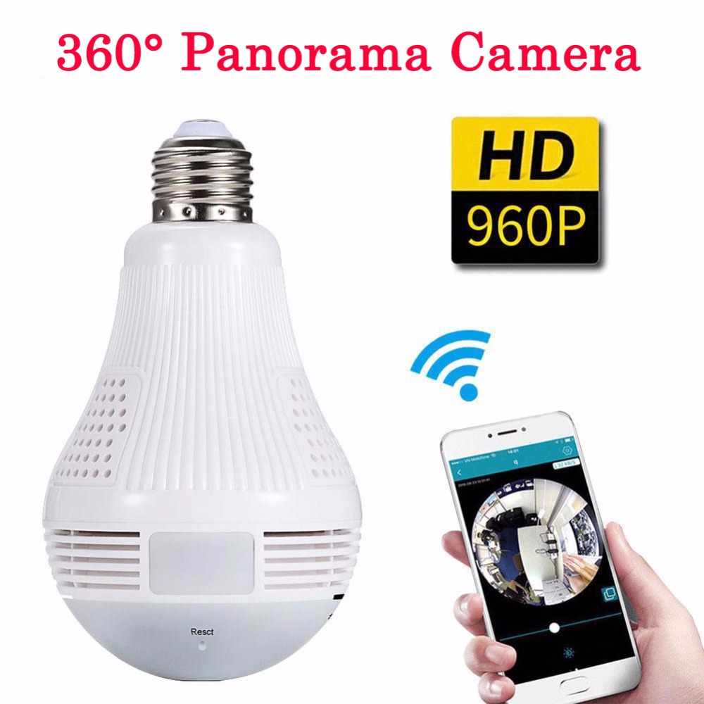 360 Degree Panorama Video Camera Wifi IP Light Bulb Surveillance Cam