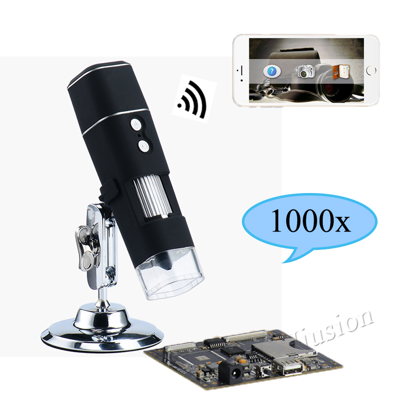 1000X WiFi Digital Microscope for Android Iphone Mobile Phone 8 LED