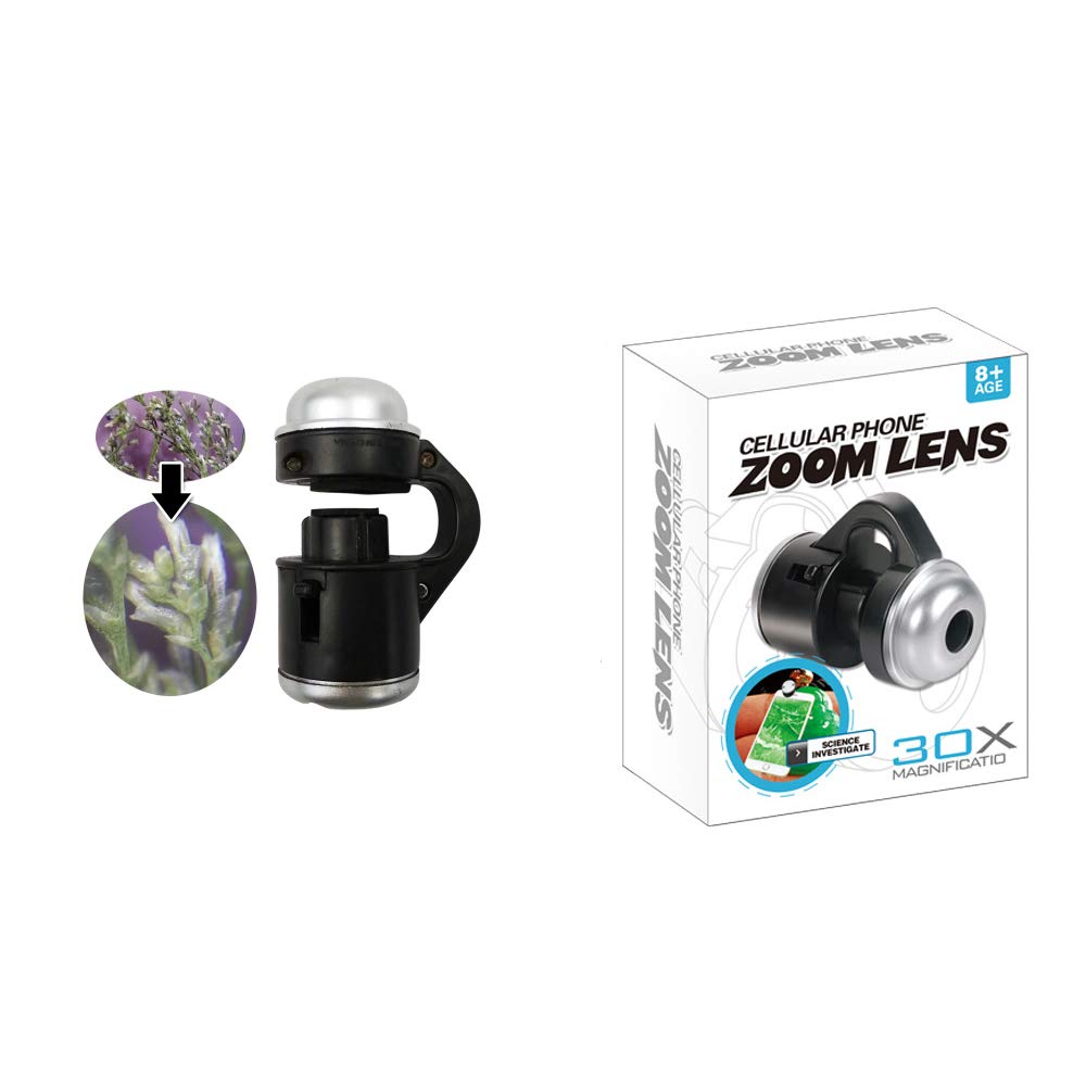 Jiusion 30X Zoom Bright LED Microscope Magnifier ClipOn Cell Phone