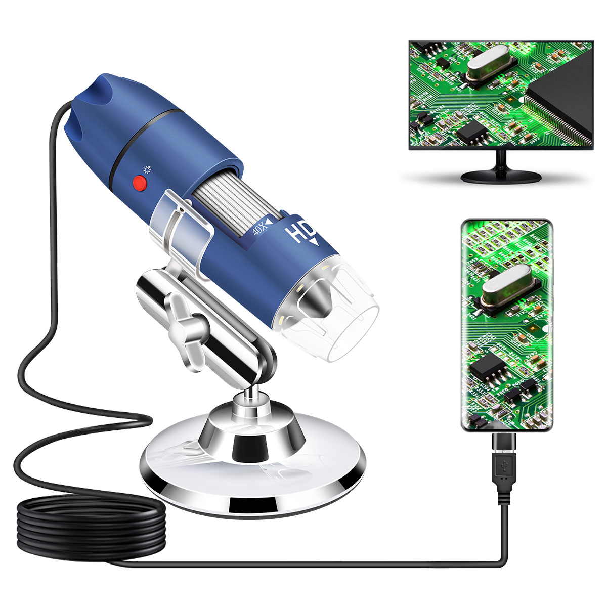 Télescope compact + microscope et support de smartphone