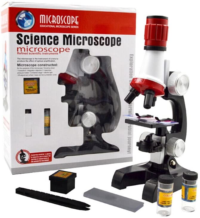 Jiusion Kid Microscope Science Kits, 100X 400X 1200X Trinocular