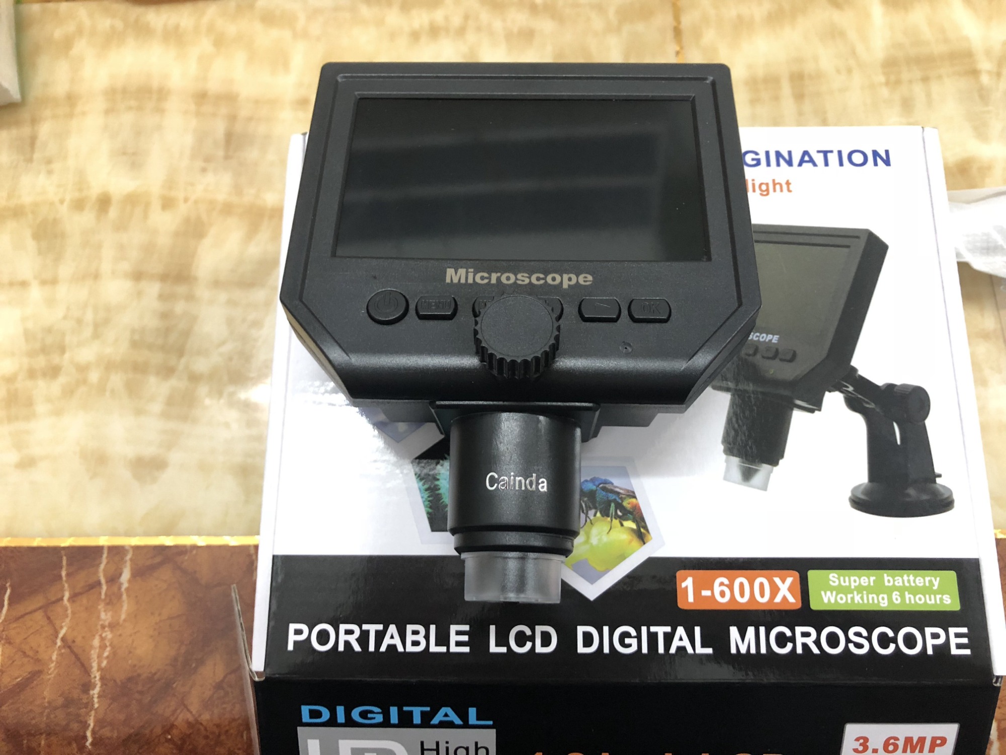 Cainda 50-1000X LCD WiFi Digital Microscope with Flexible Stand